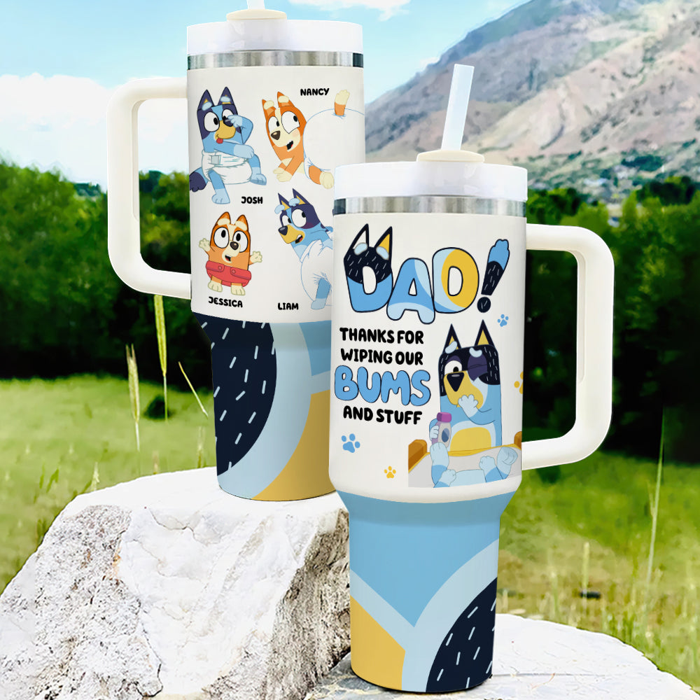 Dad Bluey Cartoon Custom Stanley Cup 40 oz 30 oz Tumbler With HandleTVC2301765 - Image 4