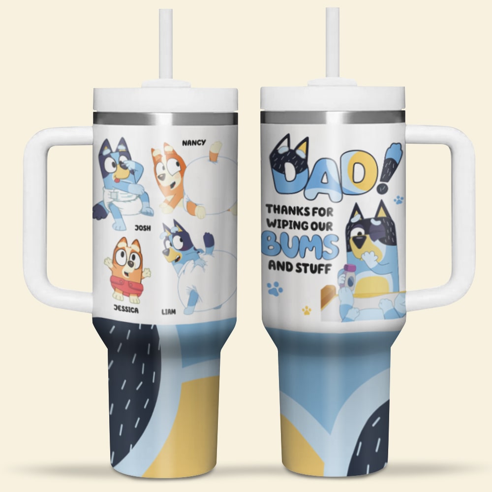 Dad Bluey Cartoon Custom Stanley Cup 40 oz 30 oz Tumbler With HandleTVC2301765 - Image 6