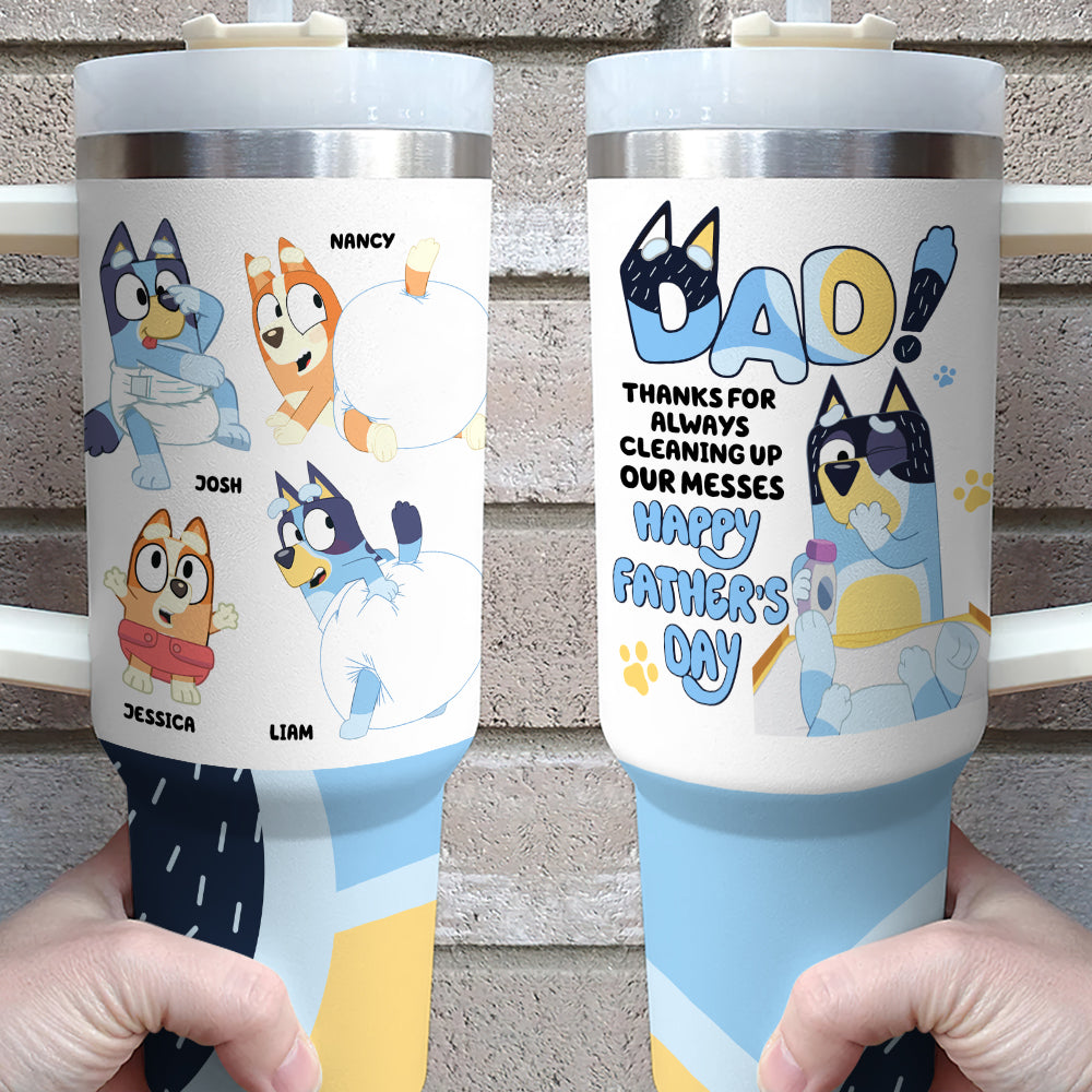 Dad Bluey Cartoon Custom Stanley Cup 40 oz 30 oz Tumbler With HandleTVC2301765 - Image 2
