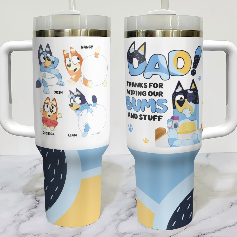 Dad Bluey Cartoon Custom Stanley Cup 40 oz 30 oz Tumbler With HandleTVC2301765
