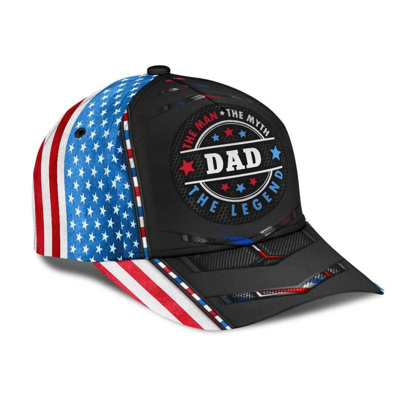 Dad Us The Man Myth Legend Hat Classic Cap 3D For Summer, Human Cap, Trending Cap, American Cap Trucker Hats Custom Hats Gifts For Men & Women