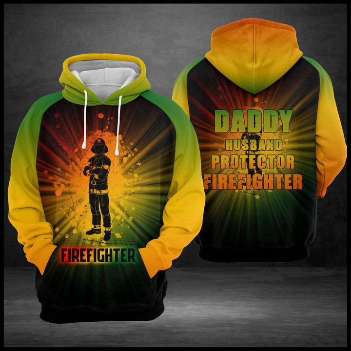 Daddy Husband Protector Firefighter 3D All Over Print Hoodie, Zip Hoodie