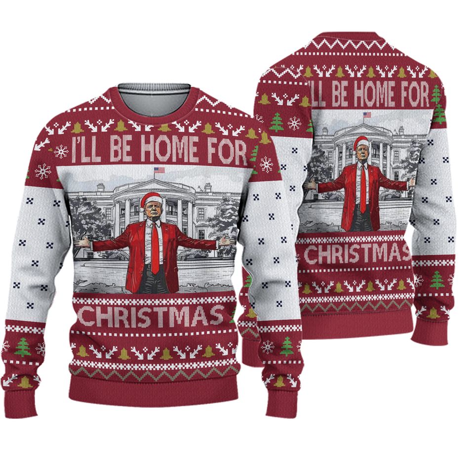 Daddys Home Donald Trump Red Christmas Ugly Sweater
