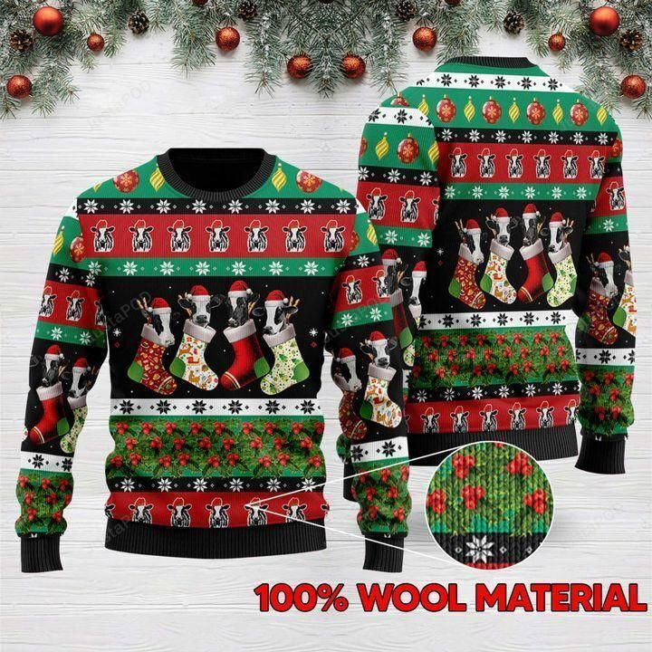 Dairy Cow Ugly Christmas Sweater Adult 3D Funny Matching for family