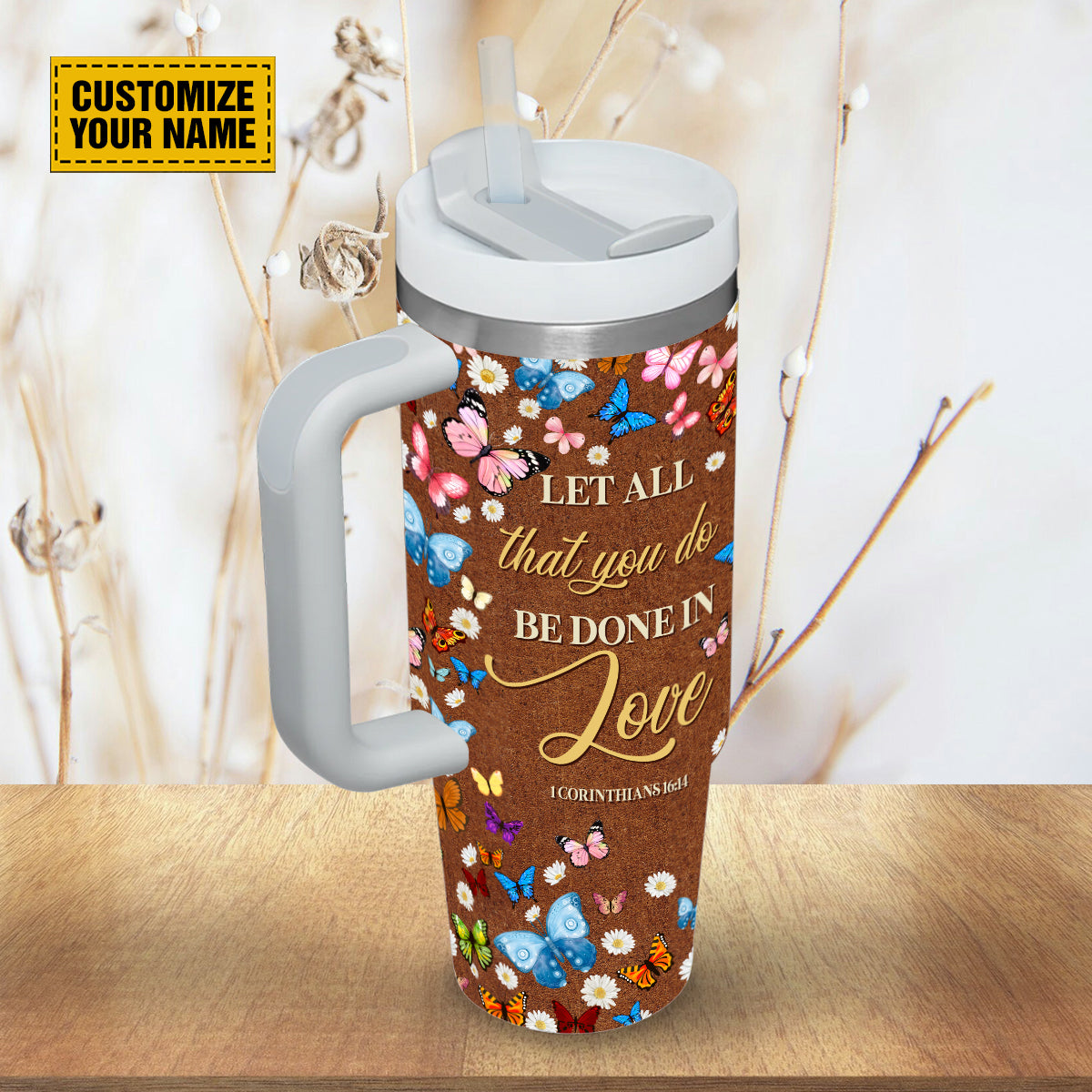 Daisy Butterfly Faith Custom Stanley Cup 40 oz 30 oz Tumbler With HandleTVC2301690 - Image 4