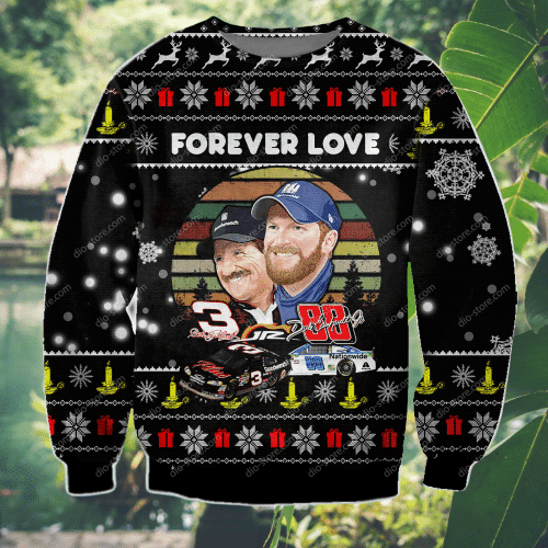 Dale Earnhardt Forever Love Ugly Christmas Sweater Adult 3D Funny Matching for family