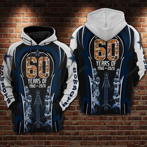 Dallas Cowboys 60-Year 3D All Over Print Hoodie, Zip Hoodie