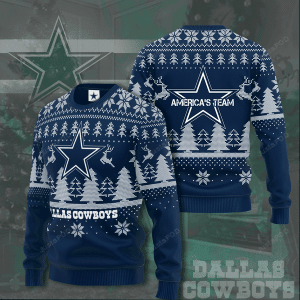 Dallas Cowboys American Team Ugly Christmas Sweater Adult 3D Funny Matching for family