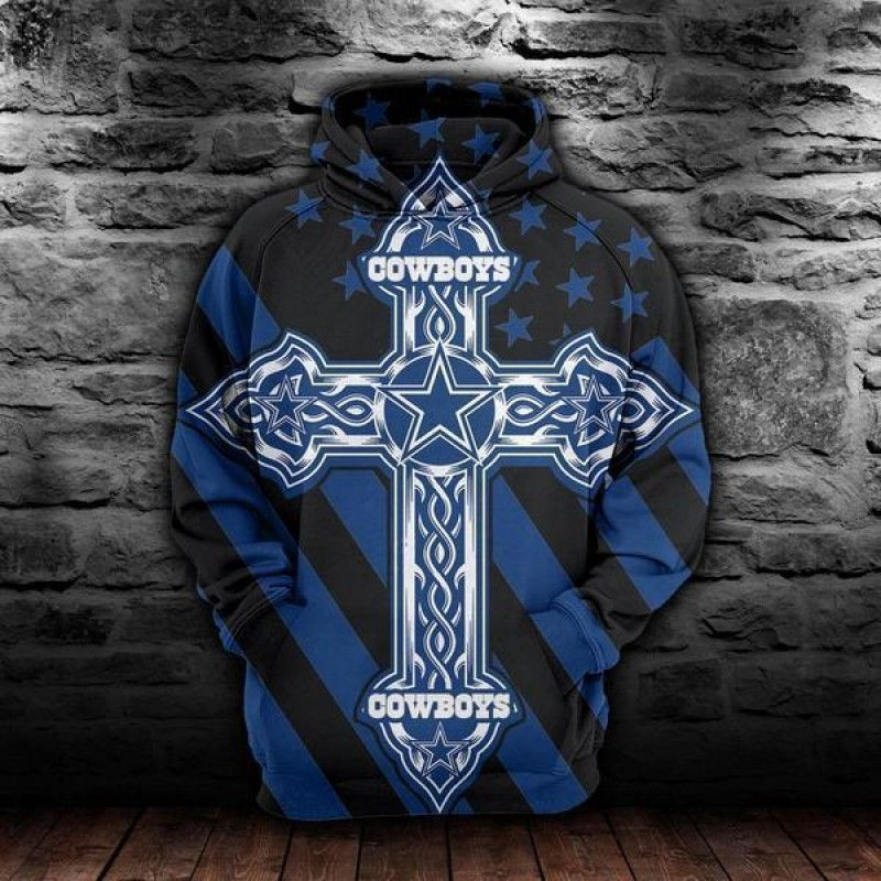 Dallas Cowboys Cross 3D All Over Print Hoodie, Zip Hoodie