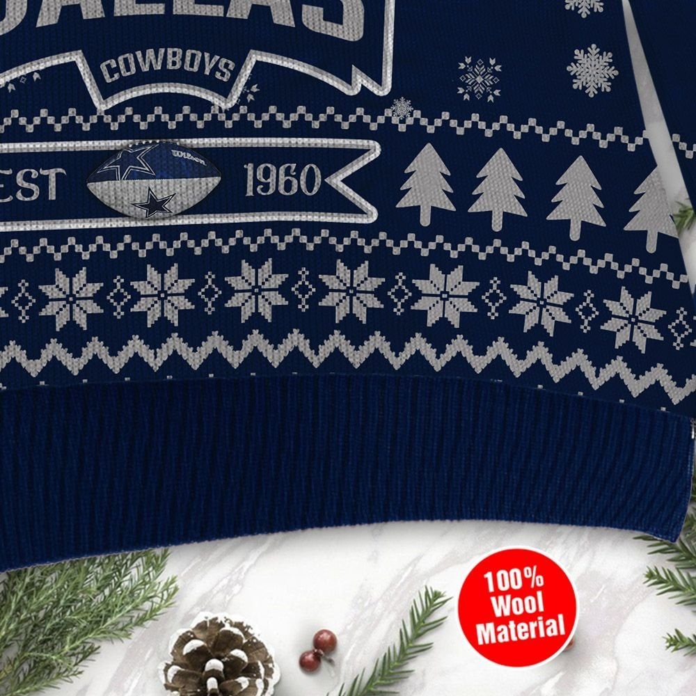 Dallas Cowboys Cute Baby Yoda Grogu Holiday Party Ugly Christmas Sweater Adult 3D Funny Matching for family - Image 4