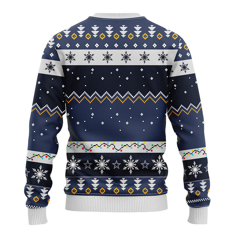 Dallas Cowboys Dabbing Santa Claus Ugly Christmas Sweater Adult 3D Funny Matching for family - Image 2