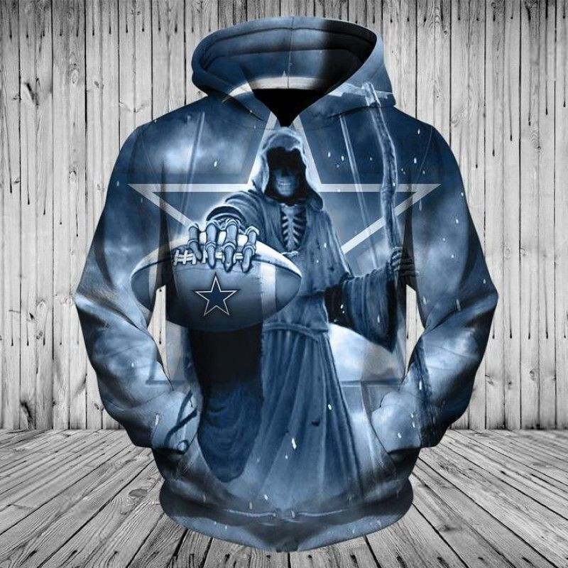 Dallas Cowboys Death Skull 3D All Over Print Hoodie, Zip Hoodie