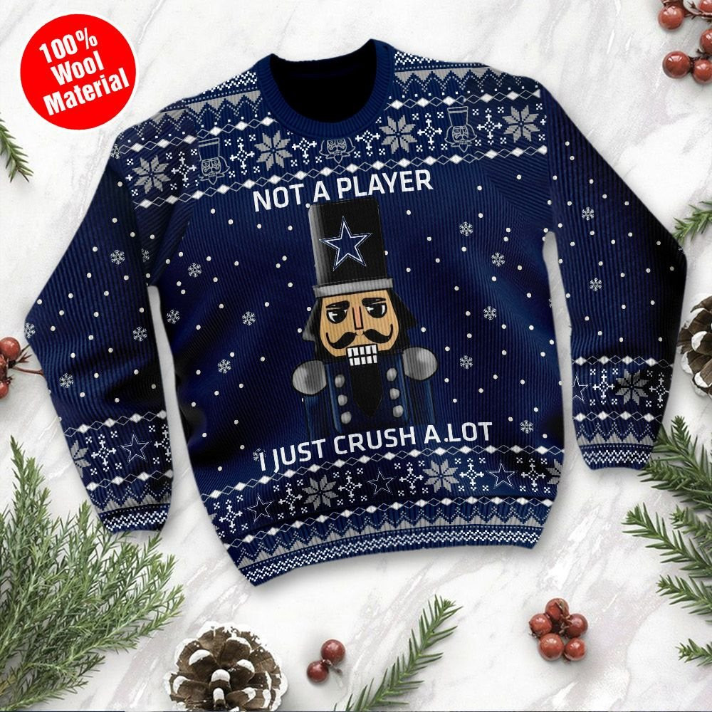 Dallas Cowboys I Am Not A Player I Just Crush Alot Ugly Christmas Sweater Adult 3D Funny Matching for family - Image 2
