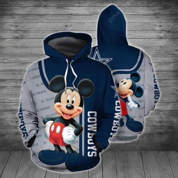 Dallas Cowboys Mickey 3D All Over Print Hoodie, Zip Hoodie