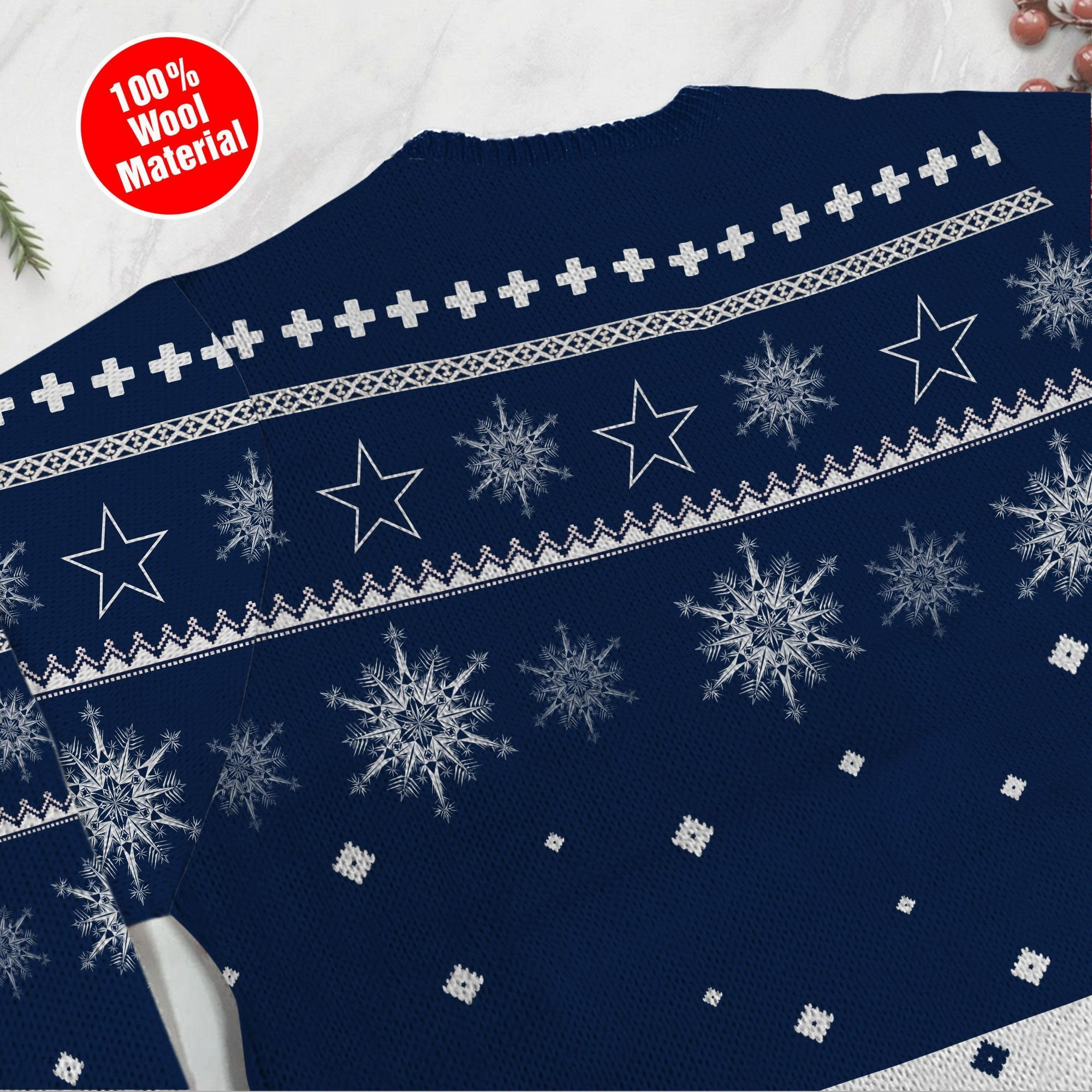 Dallas Cowboys Mickey Mouse Funny Ugly Christmas Sweater Adult 3D Funny Matching for family - Image 4