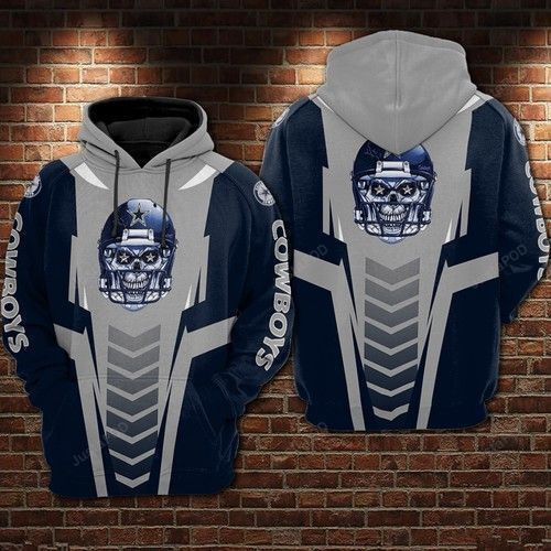 Dallas Cowboys Ncaa Football Skull 3D All Over Print Hoodie, Zip Hoodie