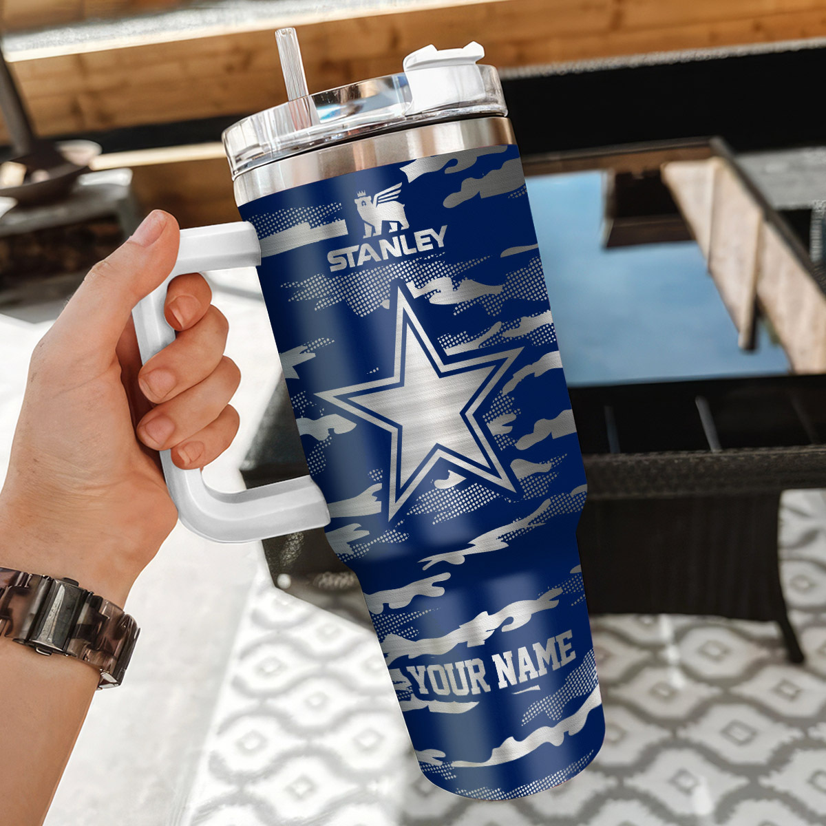 Dallas Cowboys NFL Camo Pattern Custom Stanley Cup 40 oz 30 oz Tumbler With HandleTVC230198 - Image 3