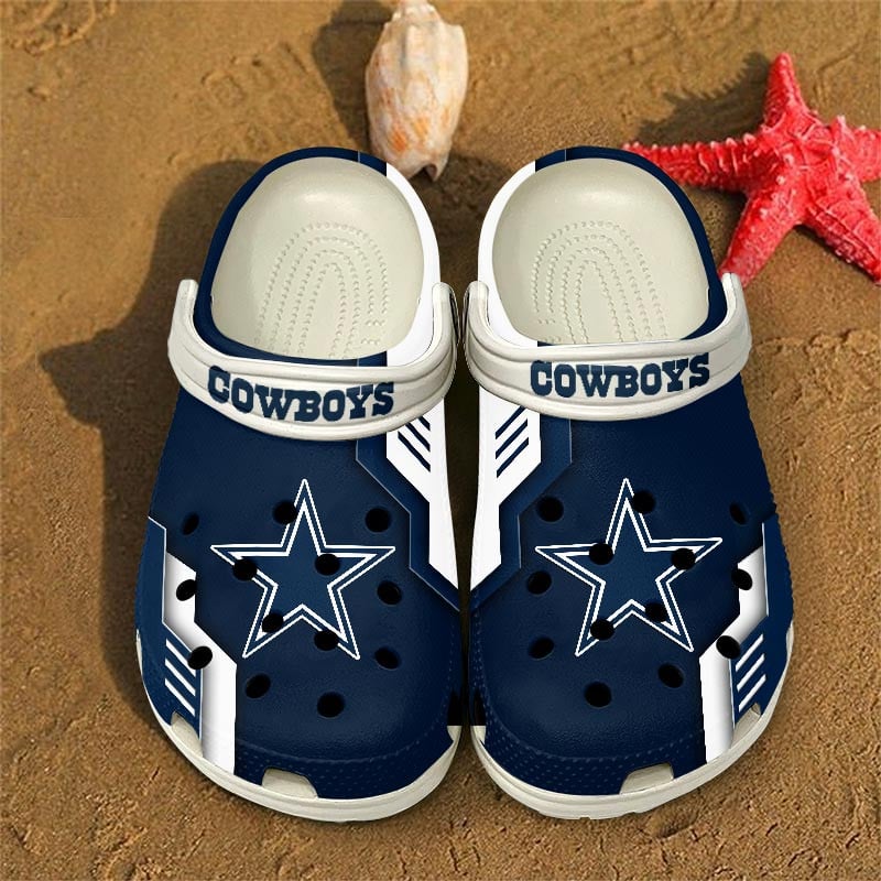 Dallas Cowboys NFL Crocs Crocband Clogs Shoes Comfortable For Men Women and Kids