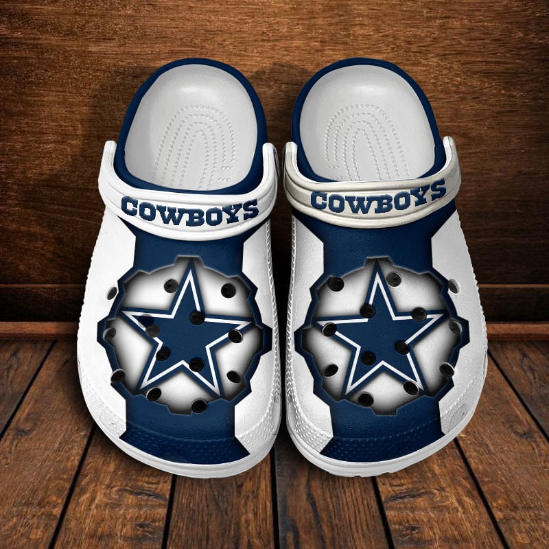 Dallas Cowboys NFL Crocs Crocband Clogs Shoes Comfortable For Men Women and Kids
