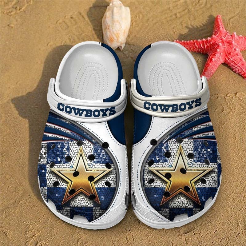 Dallas Cowboys NFL Crocs Crocband Clogs Shoes Comfortable For Men Women and Kids