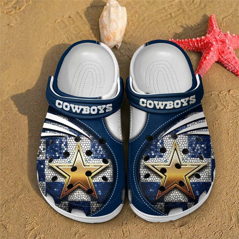 Dallas Cowboys NFL Crocs Crocband Clogs Shoes Comfortable For Men Women and Kids