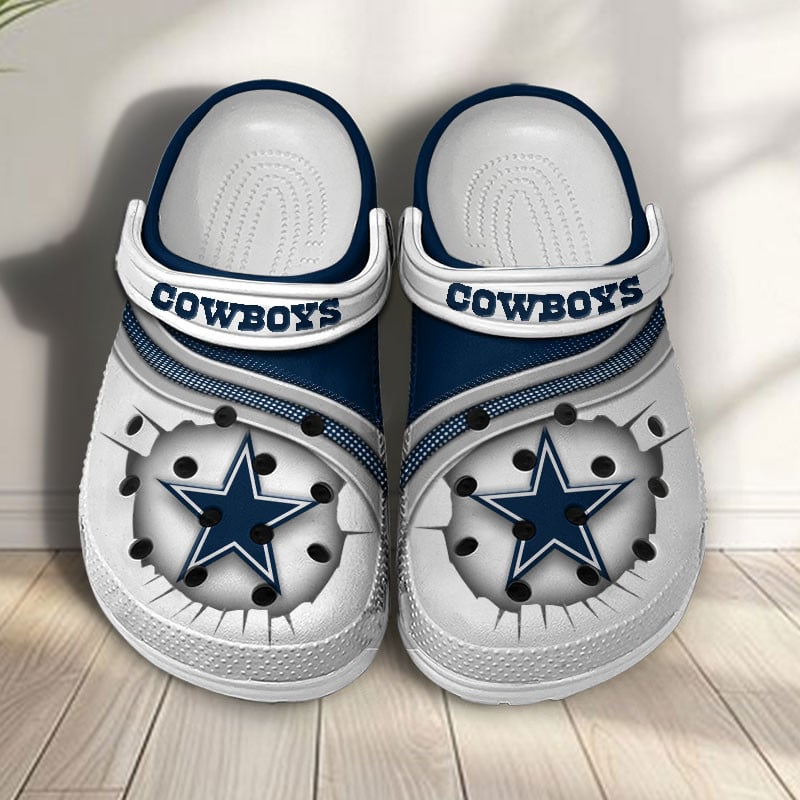 Dallas Cowboys NFL Crocs Crocband Clogs Shoes Comfortable For Men Women and Kids