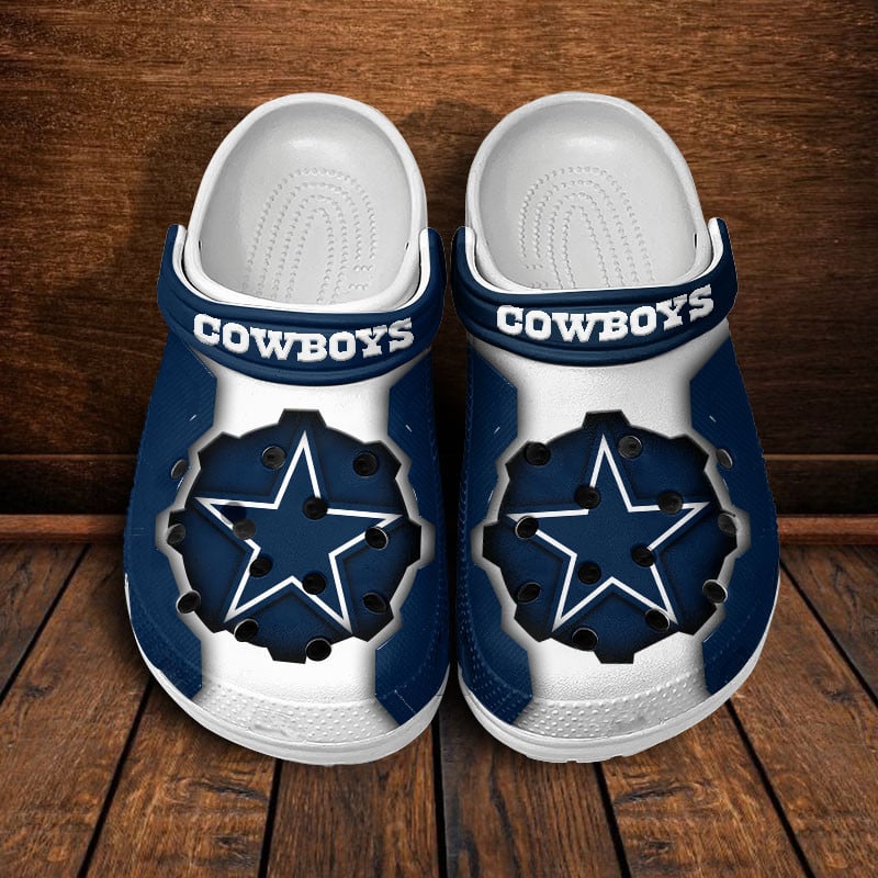 Dallas Cowboys NFL Crocs Crocband Clogs Shoes Comfortable For Men Women and Kids