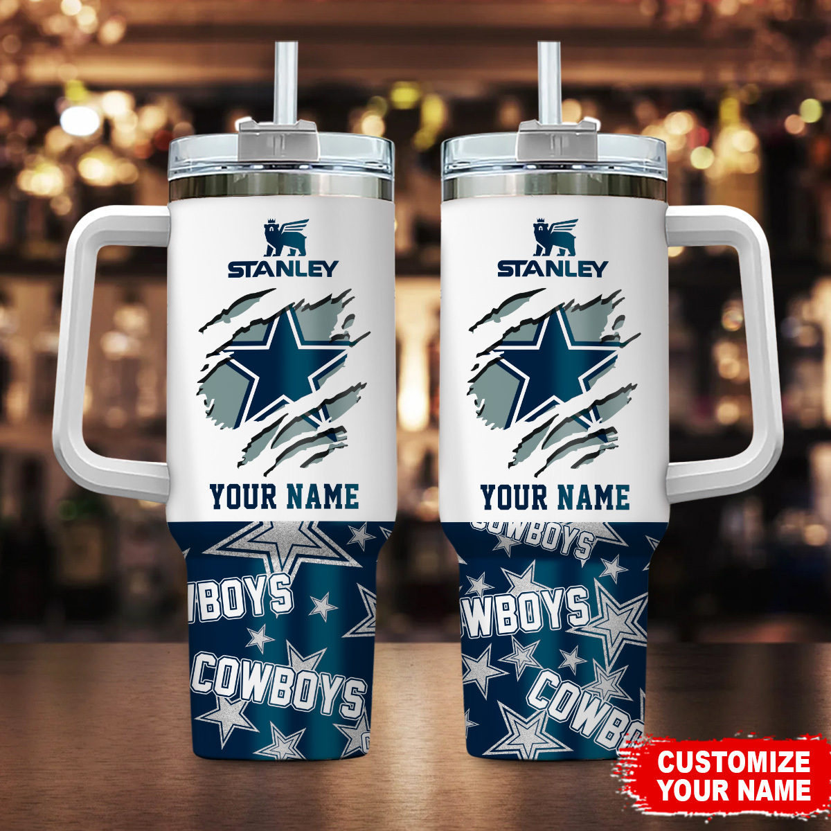 Dallas Cowboys NFL Custom Stanley Cup 40 oz 30 oz Tumbler With HandleTVC230132