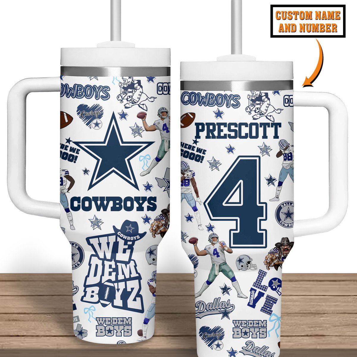Dallas Cowboys NFL Custom Stanley Cup 40 oz 30 oz Tumbler With HandleTVC2301516