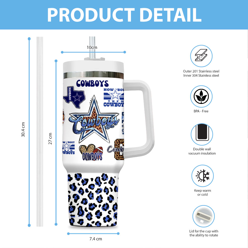 Dallas Cowboys NFL Custom Stanley Cup 40 oz 30 oz Tumbler With HandleTVC2301721 - Image 3