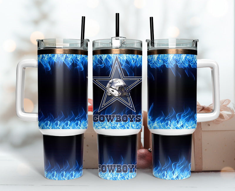 Dallas Cowboys NFL Fire Effect Custom Stanley Cup 40 oz 30 oz Tumbler With HandleTVC2301140