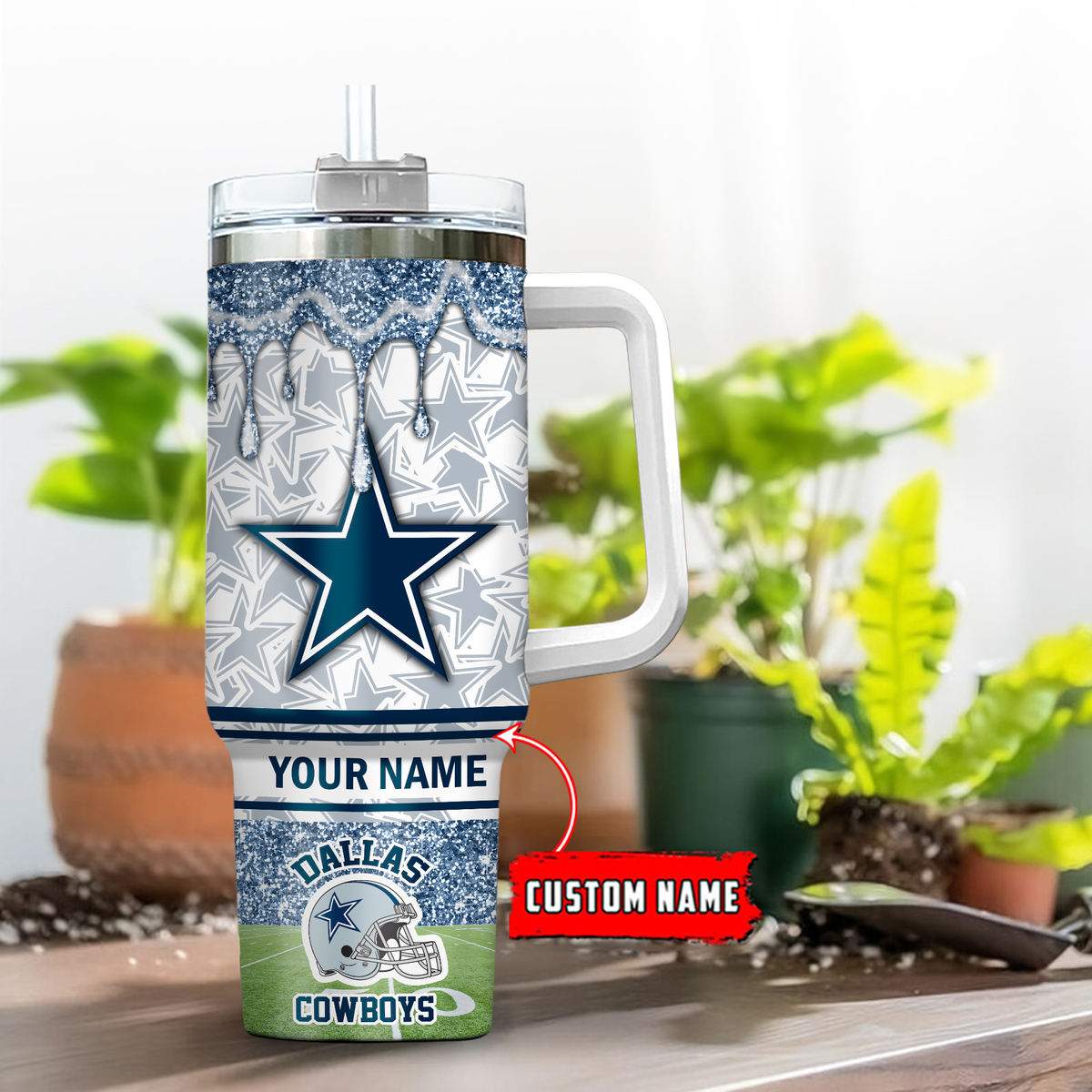 Dallas Cowboys NFL Glitter Custom Stanley Cup 40 oz 30 oz Tumbler With HandleTVC230195