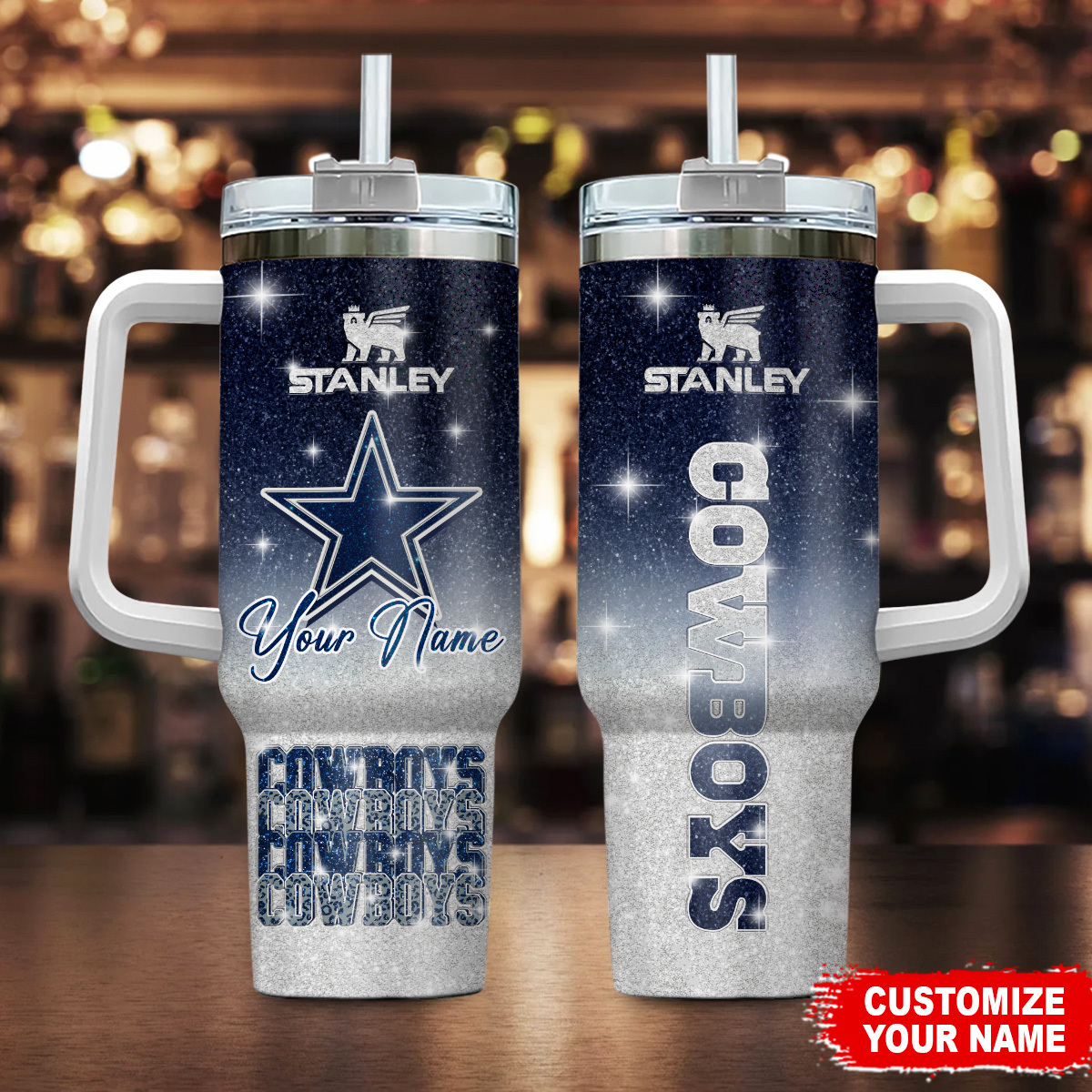 Dallas Cowboys NFL Glitter Custom Stanley Cup 40 oz 30 oz Tumbler With HandleTVC230197