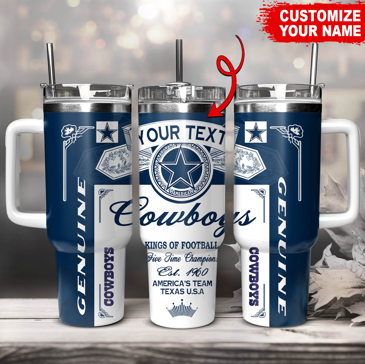Dallas Cowboys NFL Kings Of Football Custom Stanley Cup 40 oz 30 oz Tumbler With HandleTVC230184