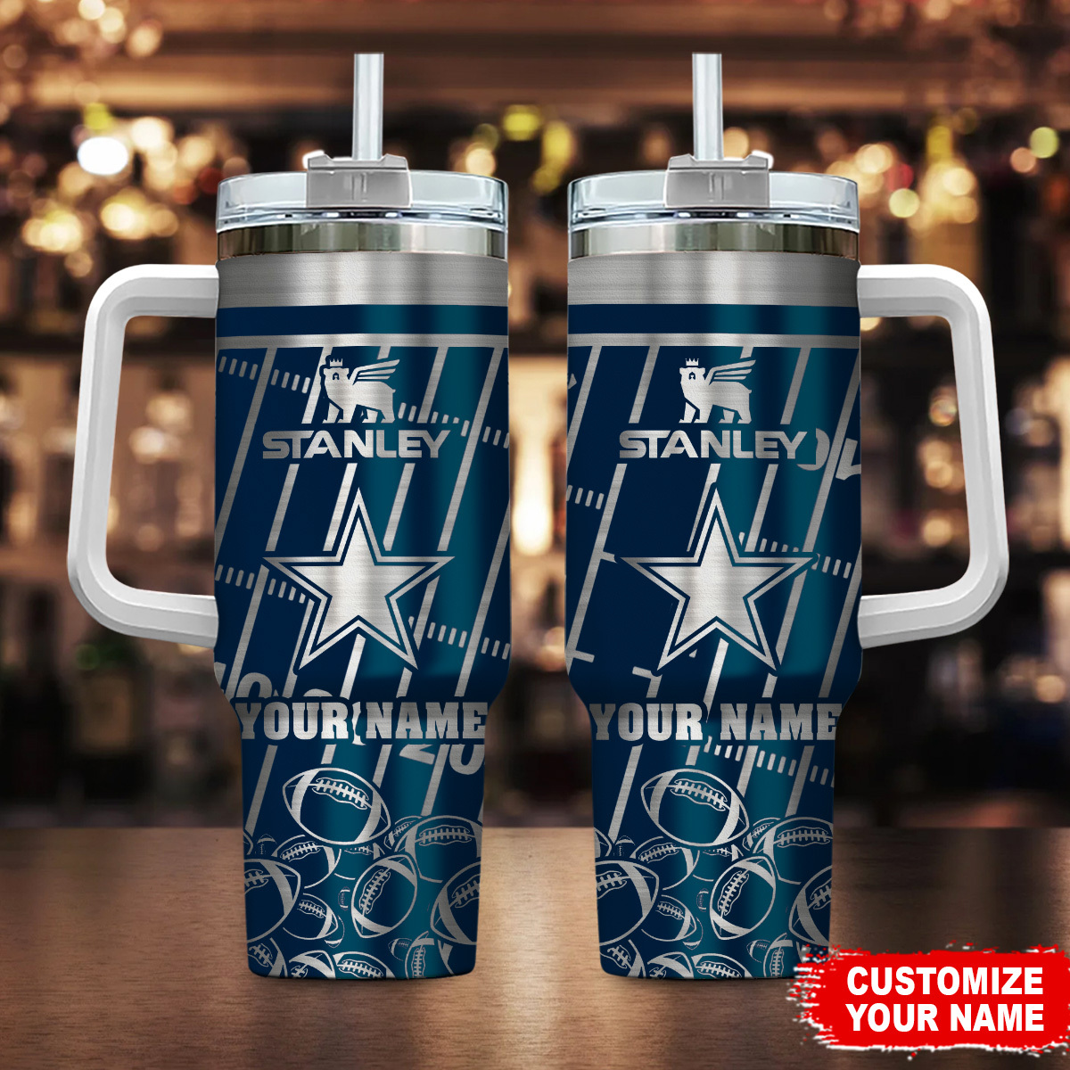 Dallas Cowboys NFL Silver Custom Stanley Cup 40 oz 30 oz Tumbler With HandleTVC2301104
