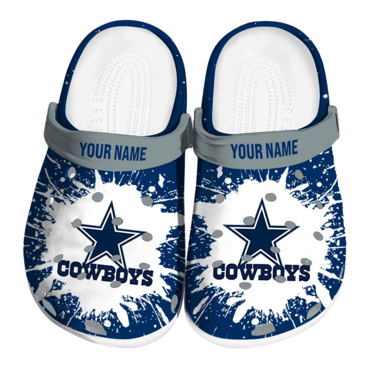Dallas Cowboys NFL Sport Crocs Crocband Clogs Shoes Comfortable For Men Women and Kids