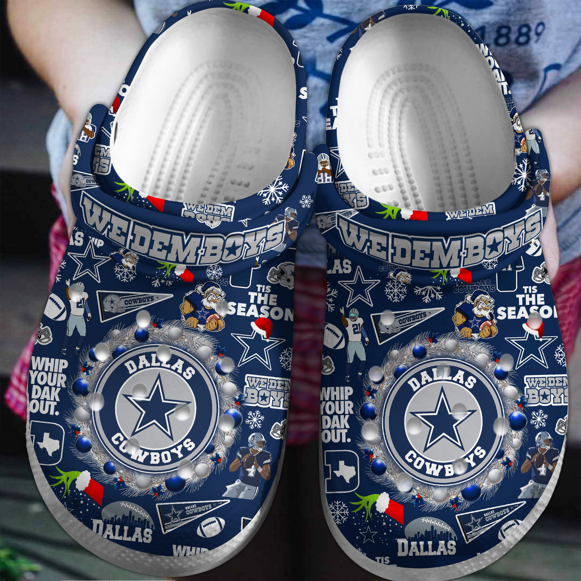 Dallas Cowboys NFL Sport Crocs Crocband Clogs Shoes Comfortable For Men Women and Kids