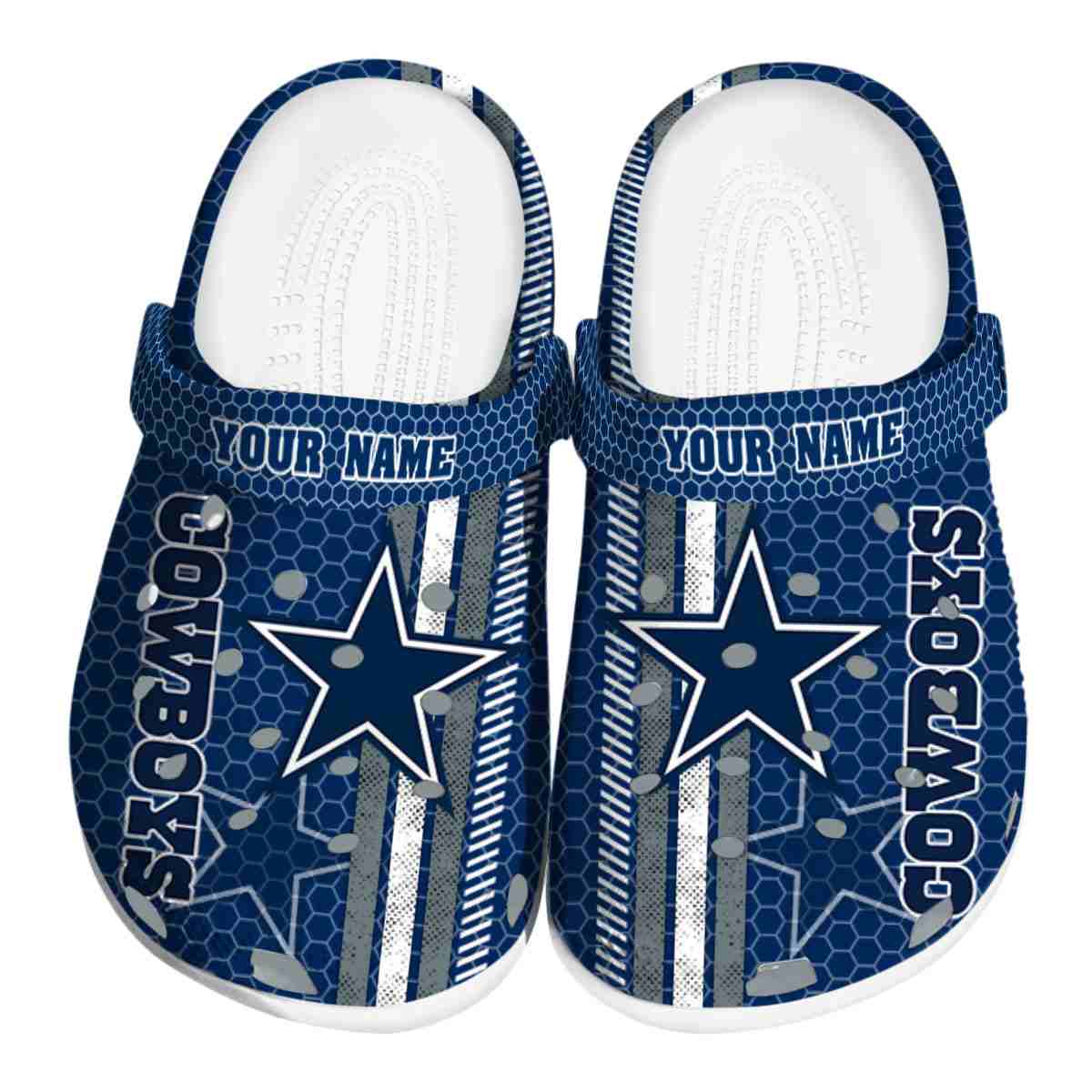 Dallas Cowboys NFL Sport Crocs Crocband Clogs Shoes Comfortable For Men Women and Kids
