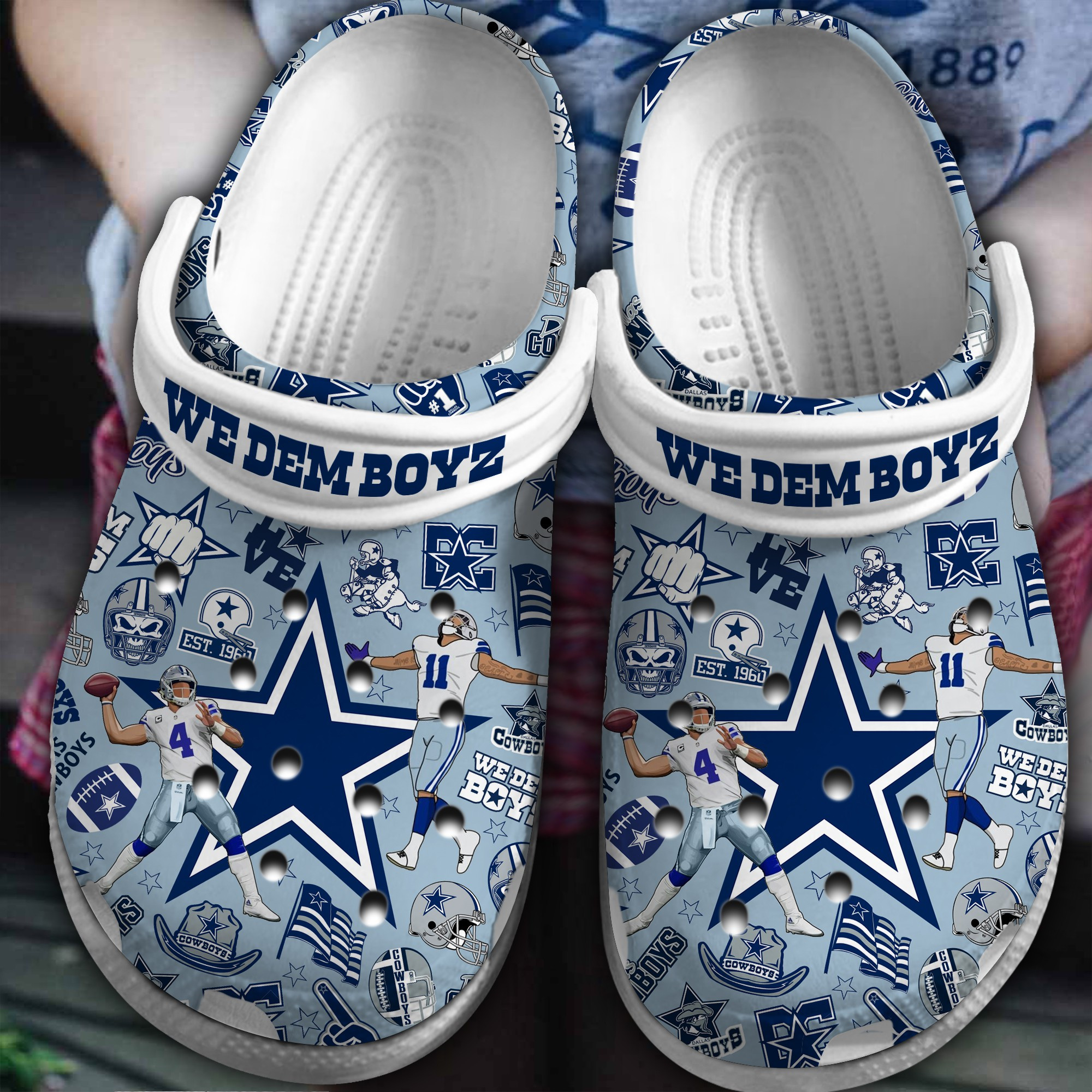 Dallas Cowboys NFL Sport Crocs Crocband Clogs Shoes Comfortable For Men Women and Kids