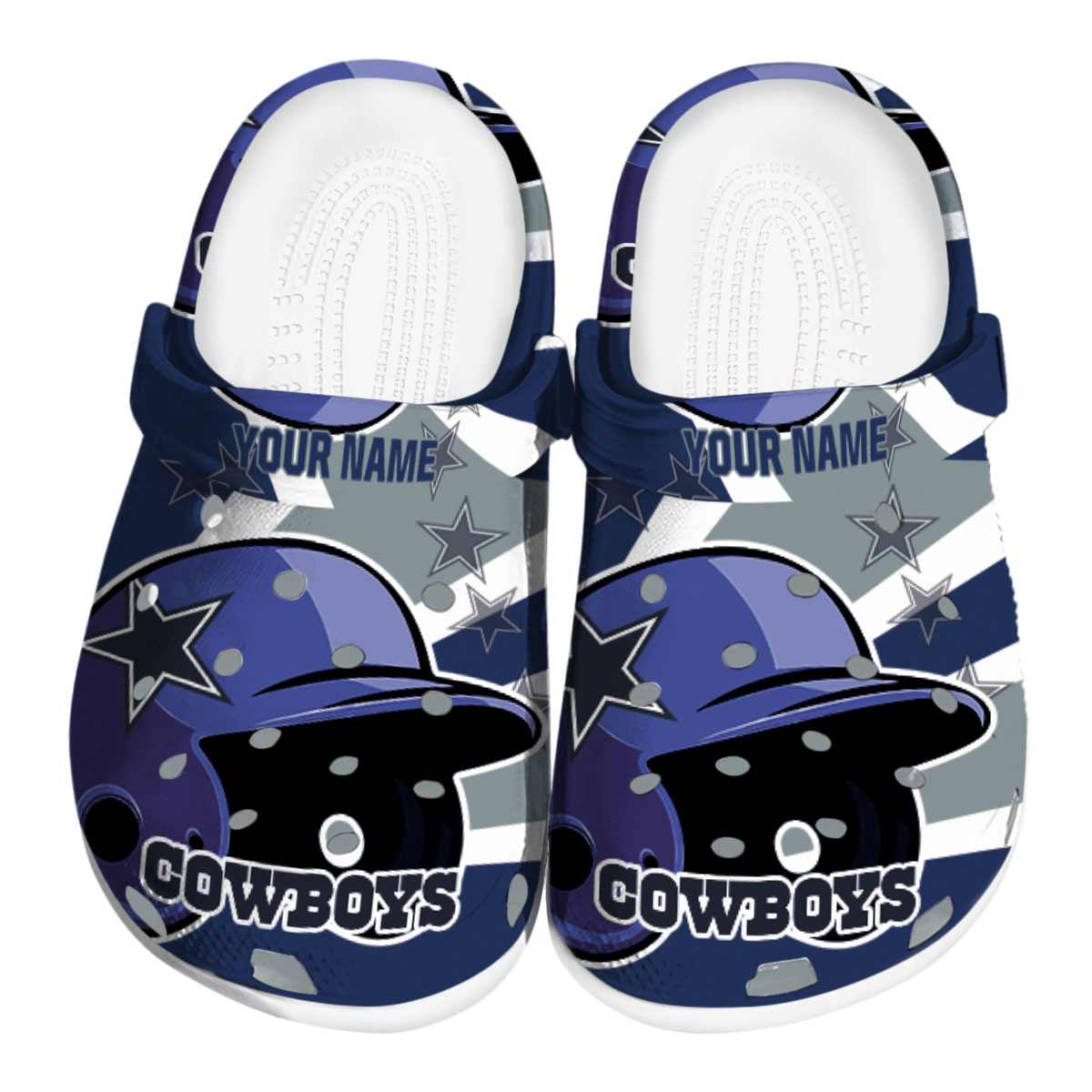 Dallas Cowboys NFL Sport Crocs Crocband Clogs Shoes Comfortable For Men Women and Kids