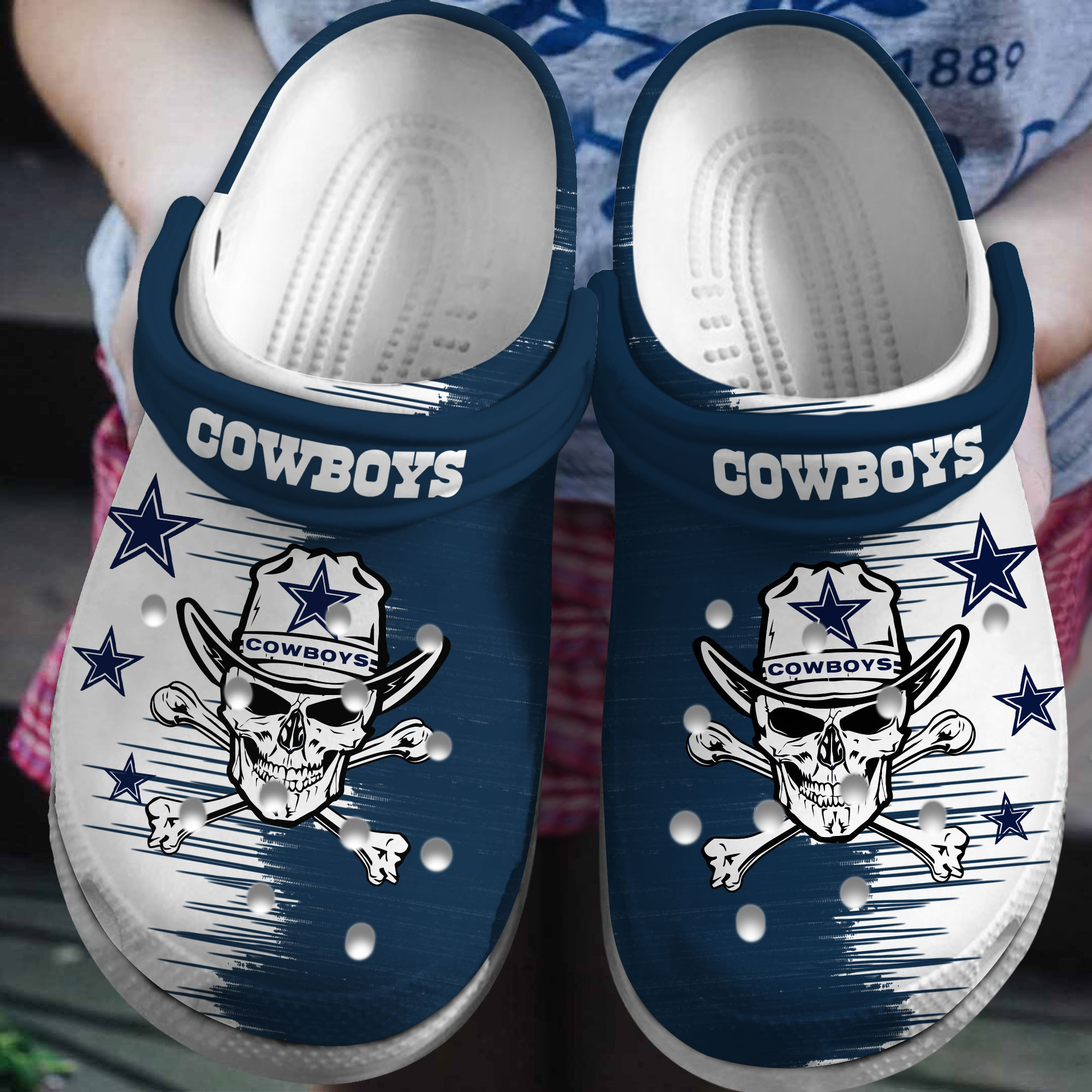 Dallas Cowboys NFL Sport Crocs Crocband Clogs Shoes Comfortable For Men Women and Kids