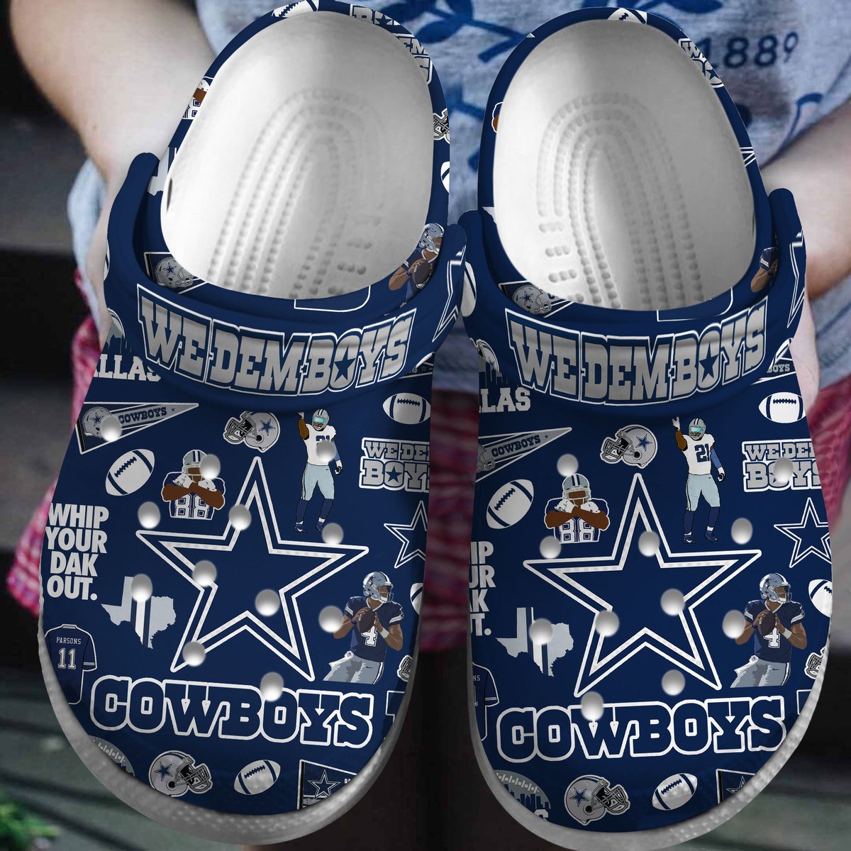 Dallas Cowboys NFL Sport Crocs Crocband Clogs Shoes Comfortable For Men Women and Kids