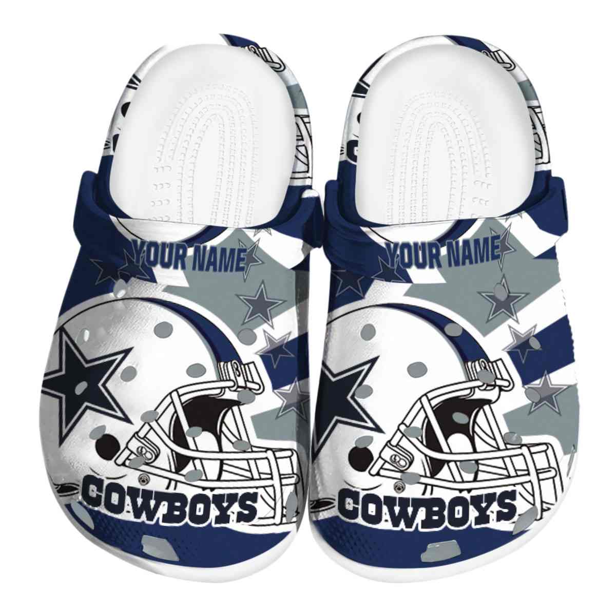 Dallas Cowboys NFL Sport Crocs Crocband Clogs Shoes Comfortable For Men Women and Kids