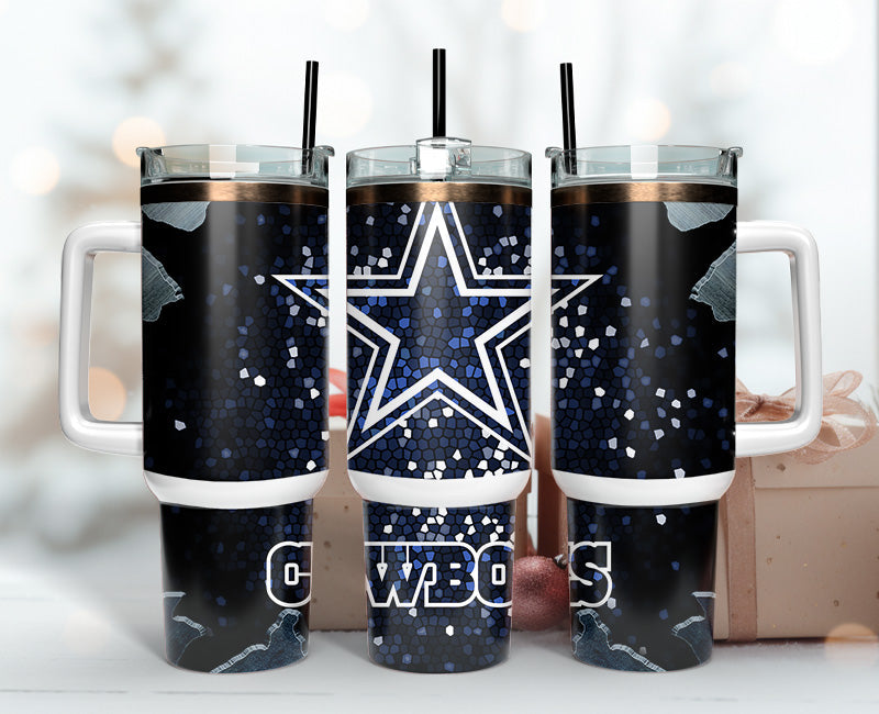 Dallas Cowboys NFL Stained Glass Effect Custom Stanley Cup 40 oz 30 oz Tumbler With HandleTVC2301141