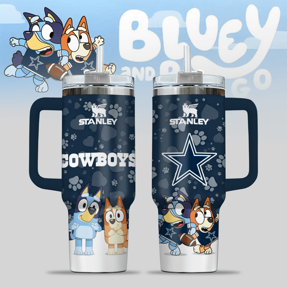 Dallas Cowboys NFL x Bluey Custom Stanley Cup 40 oz 30 oz Tumbler With HandleTVC2301124