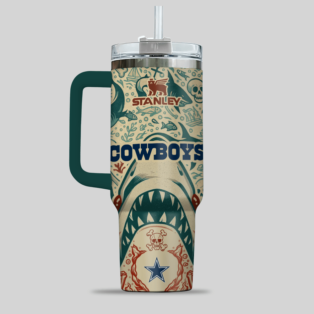 Dallas Cowboys NFL x JAWS Custom Stanley Cup 40 oz 30 oz Tumbler With HandleTVC2301123 - Image 2