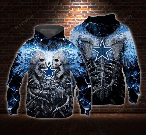 Dallas Cowboys Skeleton 3D All Over Print Hoodie, Zip Hoodie