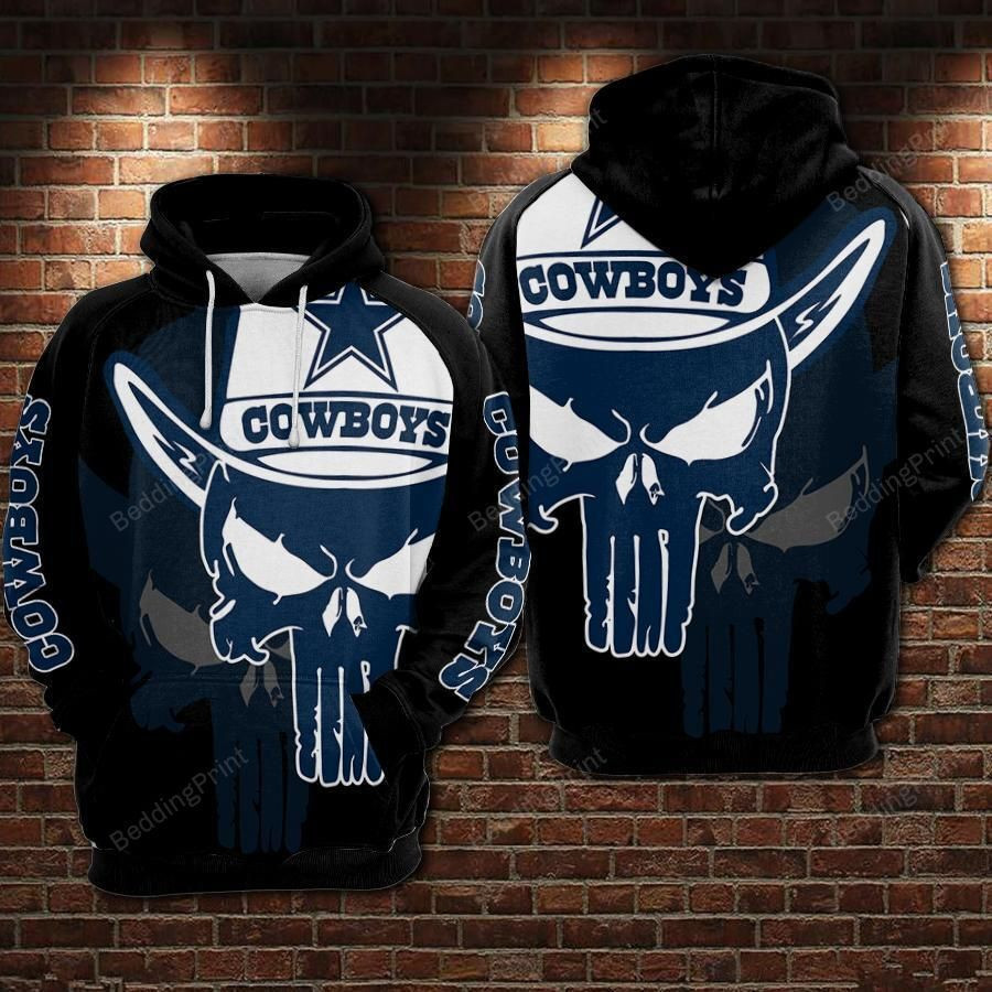 Dallas Cowboys Skull 3D All Over Print Hoodie, Zip Hoodie