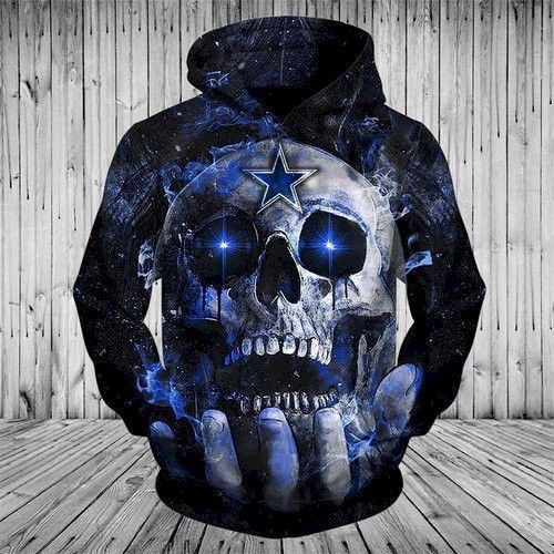 Dallas Cowboys Skull 3D All Over Print Hoodie, Zip Hoodie
