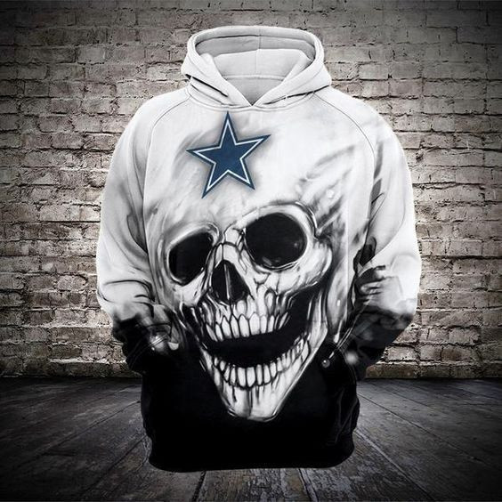 Dallas Cowboys Skull Star 3D All Over Print Hoodie, Zip Hoodie